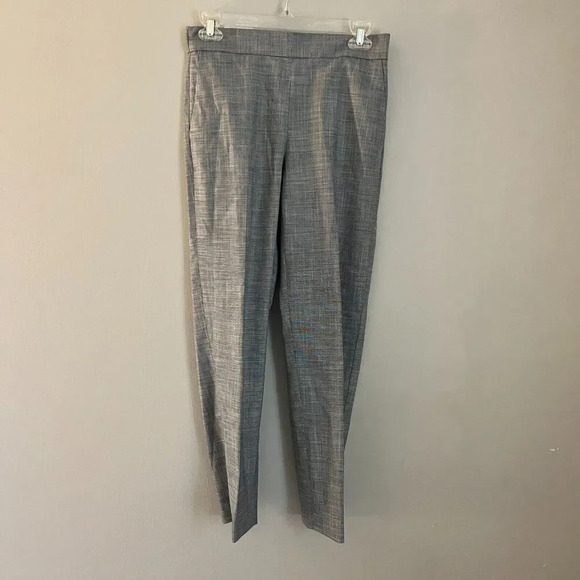 Calvin Klein Women B&W Gray Ankle Pants 2 Plaid Pleated Pull On Check Office NEW - Picture 4 of 14